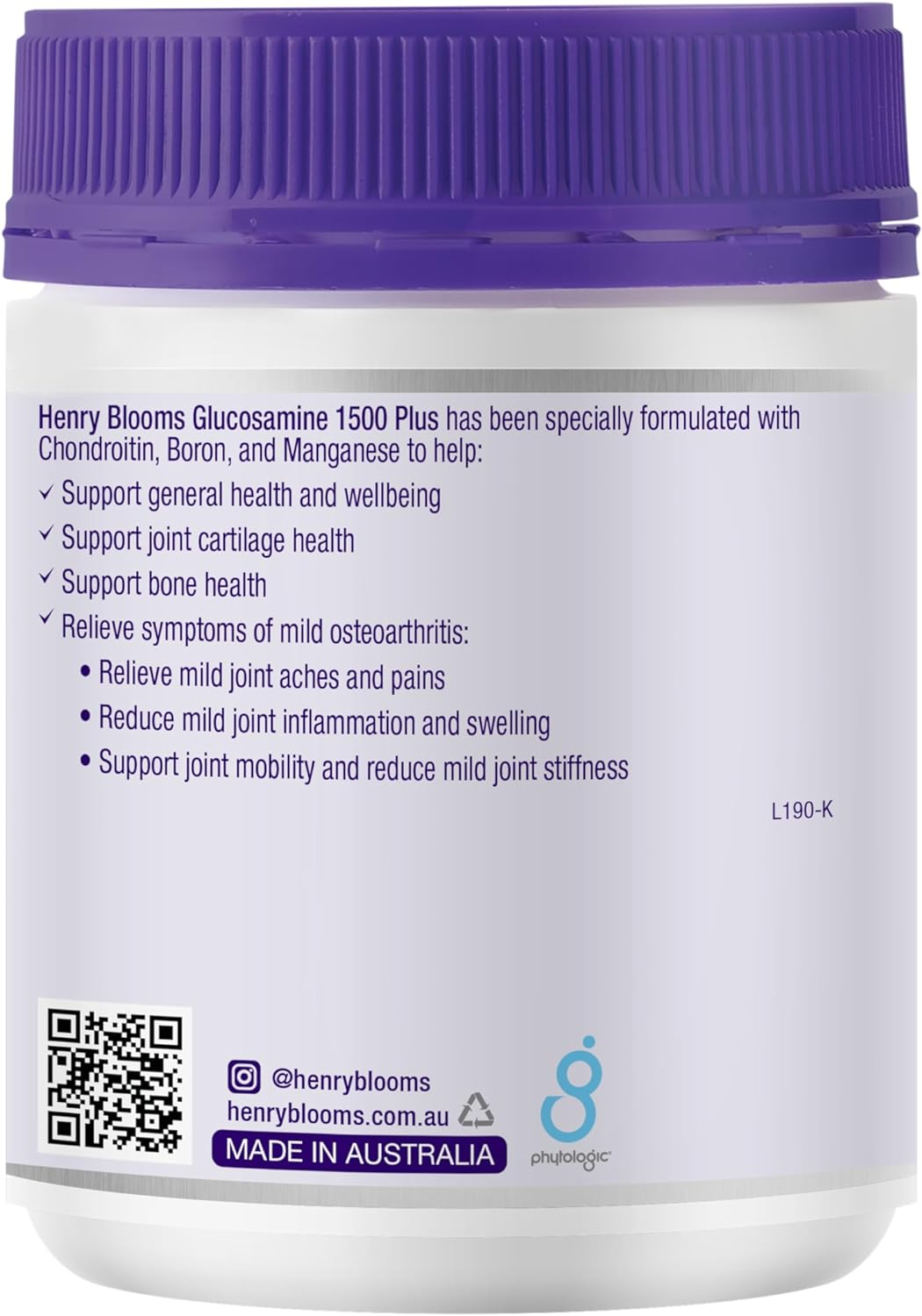 Henry Blooms Glucosamine 1500 plus 180 Tablets