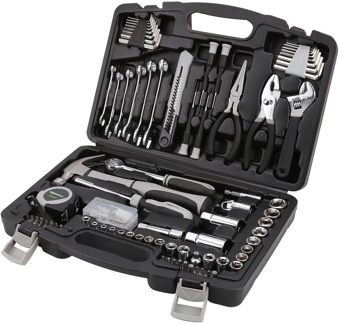 Amazon Basics 131-Piece General Household Home Repair and Mechanic'S Hand Tool Kit Set image number 6