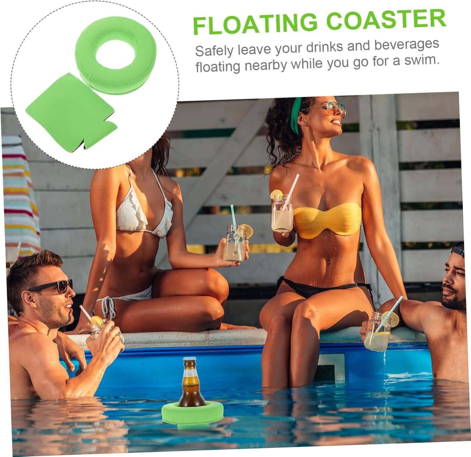 Ifundom 4Sets Floating Drink Holder for Pool Party Inflatable Pool Floats Coaster for Summer Beach Tub Lake Boat Water Activities image number 3