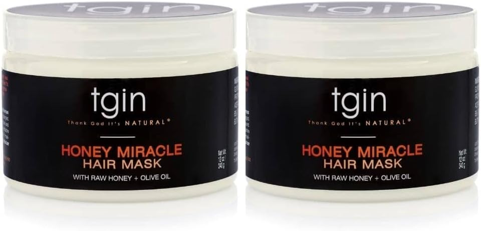 Tgin Honey Miracle Hair Mask Duo, 12 Oz (Pack of 2) for Natural Hair - Dry Hair - Curly Hair - Type 3C and 4C Hair image number 3