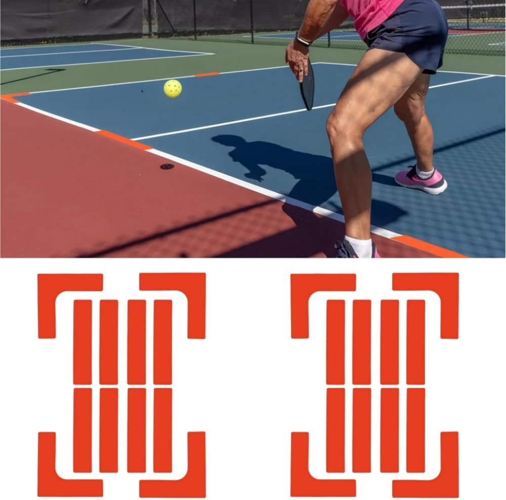 HIDOSNG Court Line Marker Kit | Court Throw down Markers,Anti-Slip Portable Tennis Sports Throw down Accessories for Driveway School Gym Park Outdoor Training Field Backyard（Red） image number 2