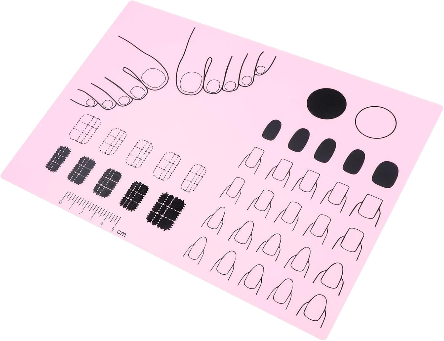 FRCOLOR Acrylic Manicure Mat Nail Table Pads Silicone for Techs Training Art Practice