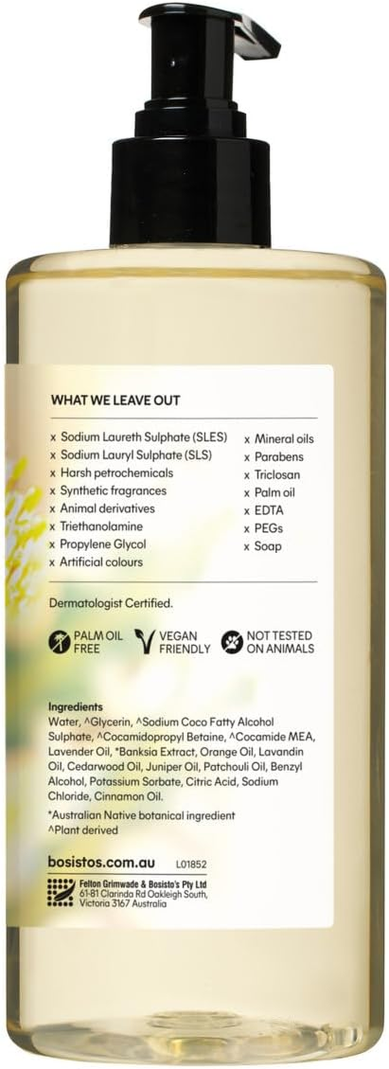 Bosisto'S Banksia Flower & Lavender Hand Wash 500Ml image number 1