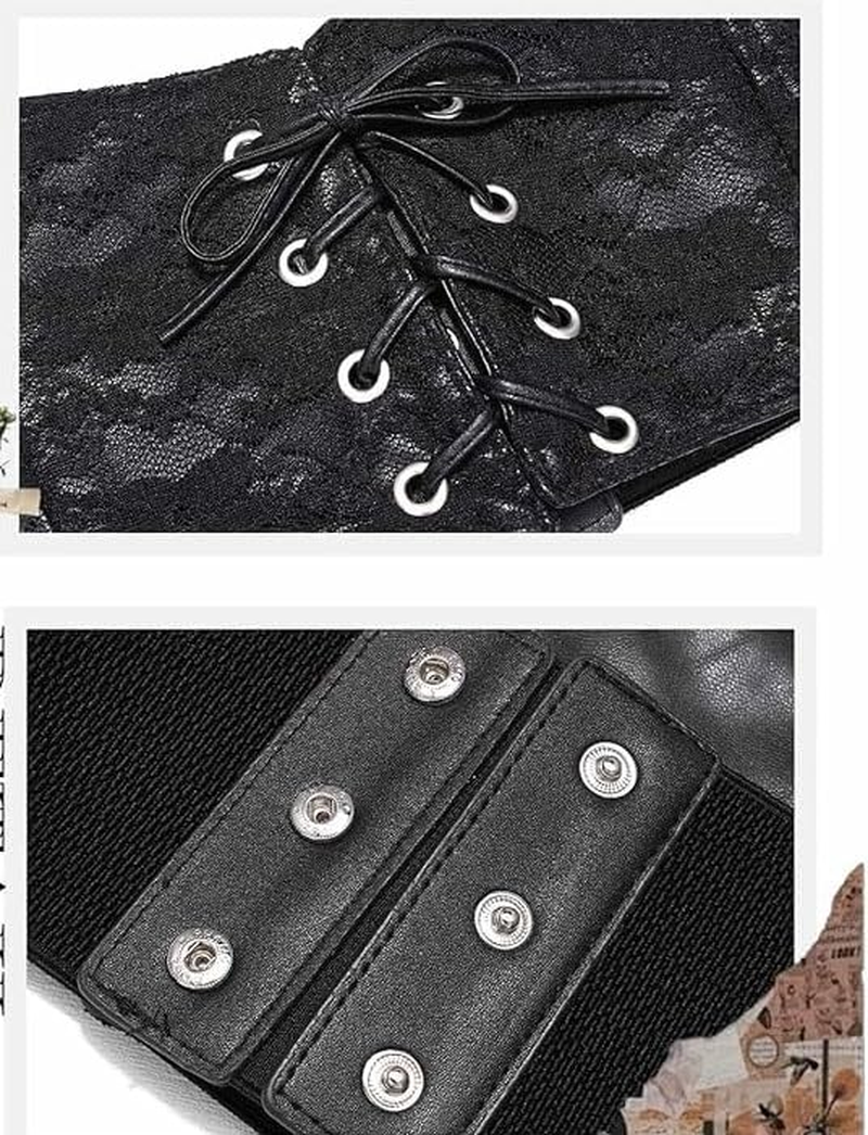 Lace Black Belt Harness Leather Waist Belts Goth Rave Body Harness Accessories for Women image number 3