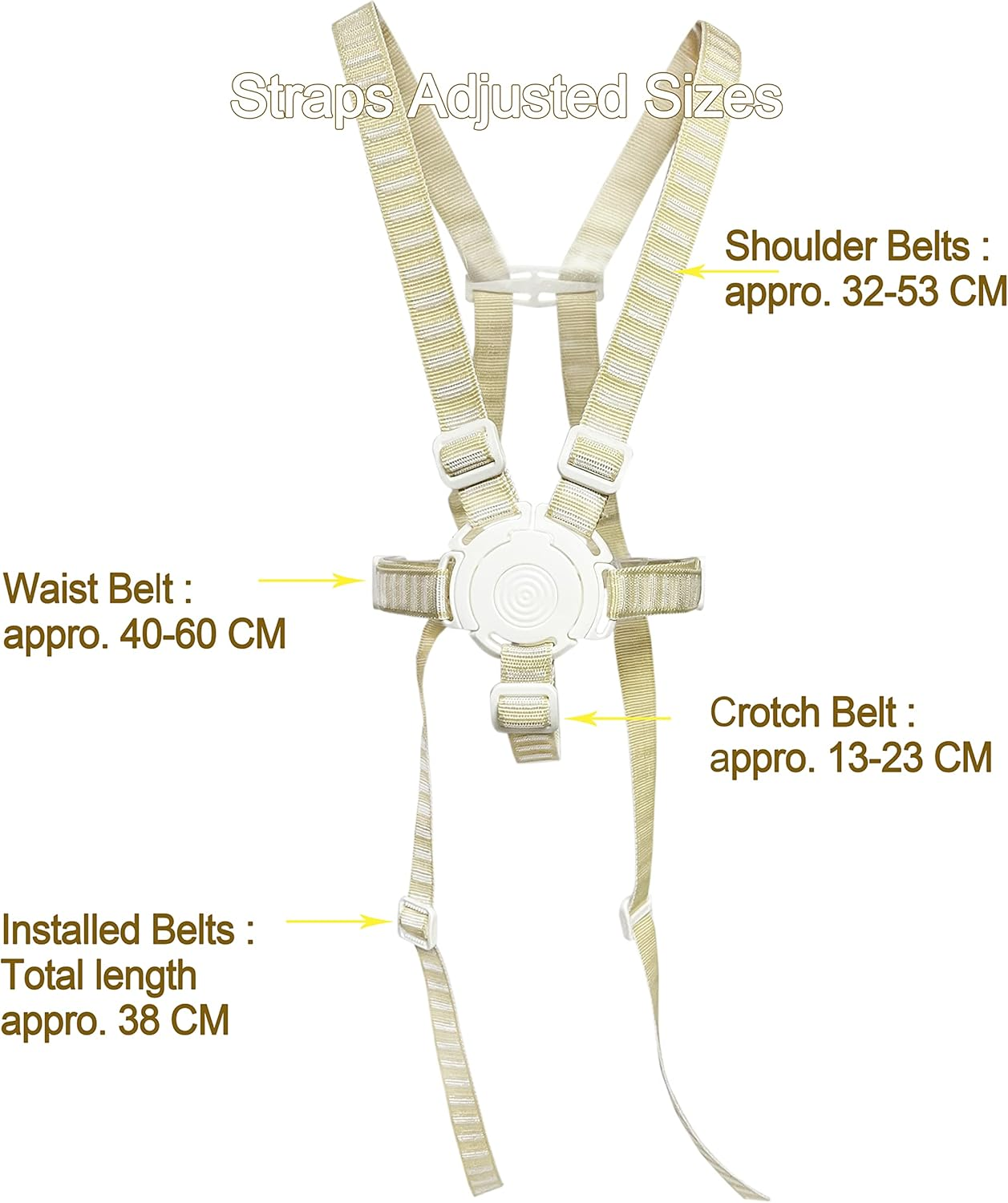 ZARPMA High Chair Straps, Universal Replacement Harness Strap Belt for Chair Compatible for Tripp Trapp Stokke Highchair (Yellow) image number 1