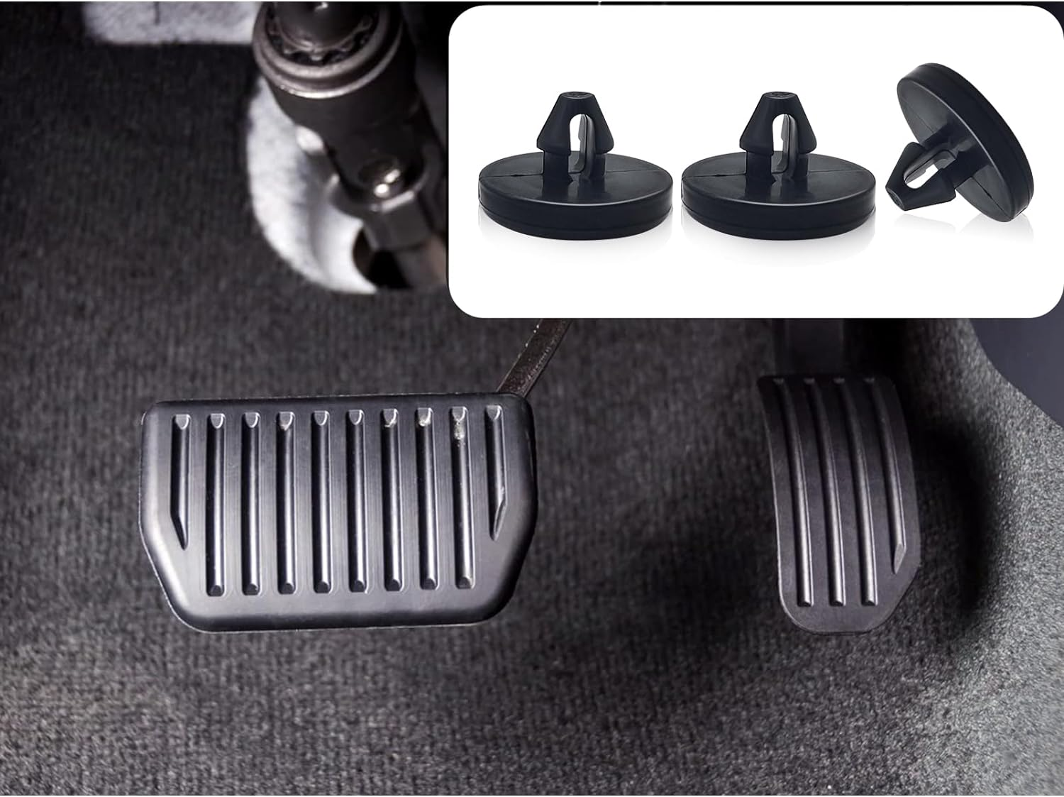 Ajxn 4 PCS Car Truck Auto Brake Pedal Pad Light Switch Stopper Clutch Pedal Pad 90541-06036 (Black), (AJXWQ-4PCS)