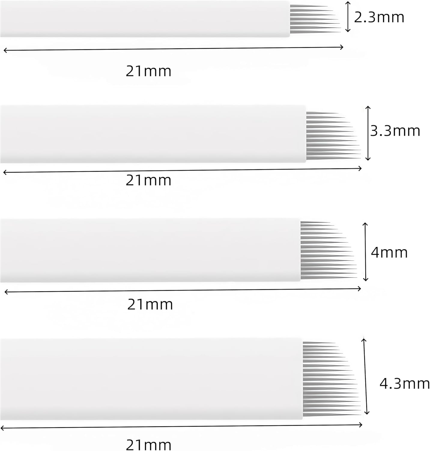 Microblading Sloped Needles,8 Pieces Eyebrow Microblade Needles for Makeup,Microblading Blades,Permanent Makekup Nano Needles 7,12,14,18 Pin,For Hair Stroke Brow Tgobeatuy(White) image number 2