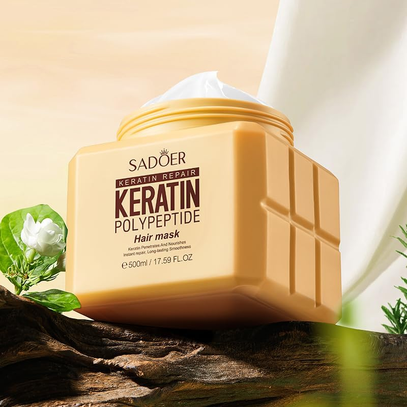 Keratin Polypeptide Hair Mask, 500Ml, for Repairing Damaged Hair image number 1