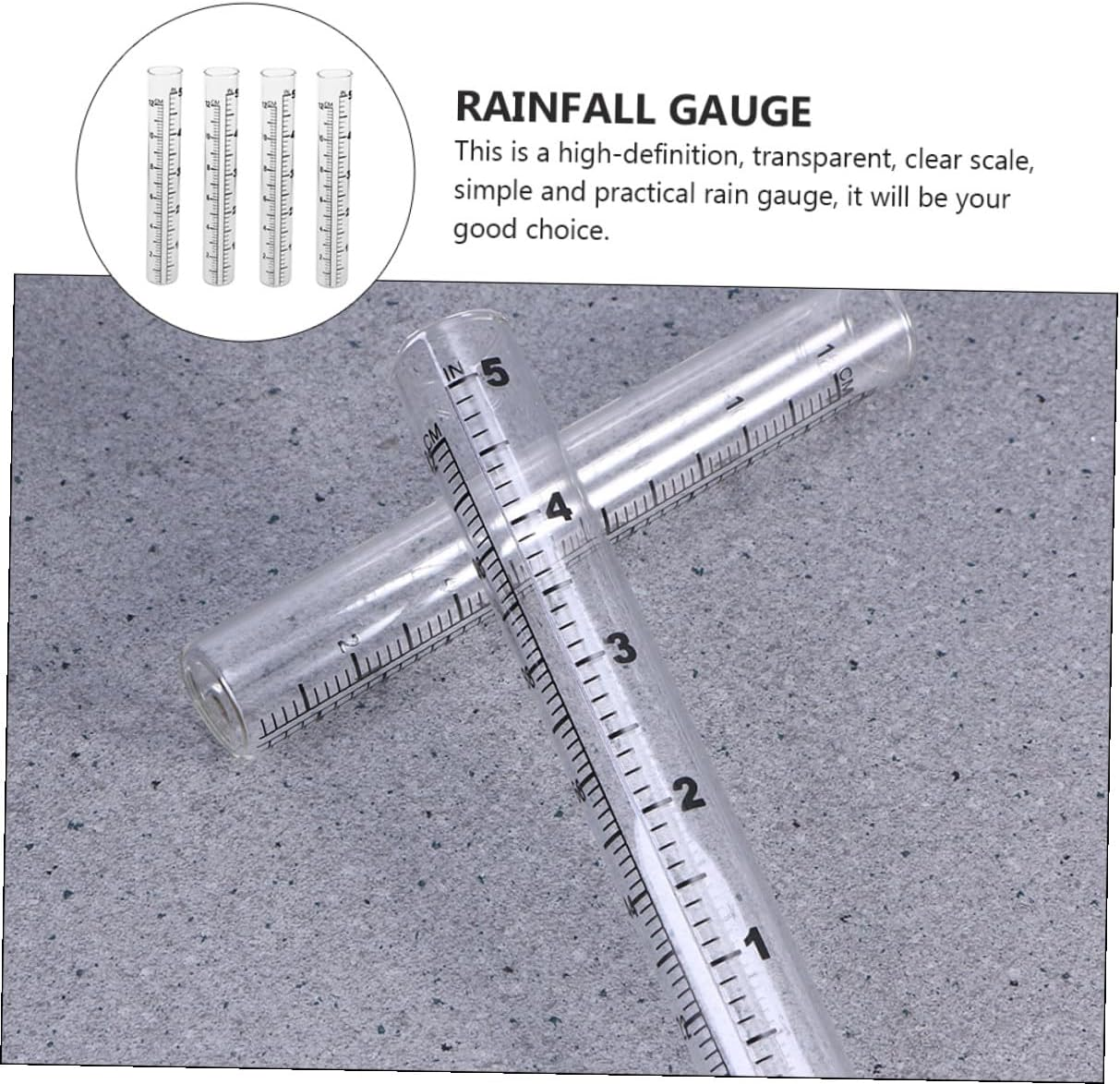 Bestonzon 4Pcs Glass Rain Gauge Measuring Cups Transparent Outdoor Rainfall with Clear Scale for Garden Precipitation Measurement image number 6