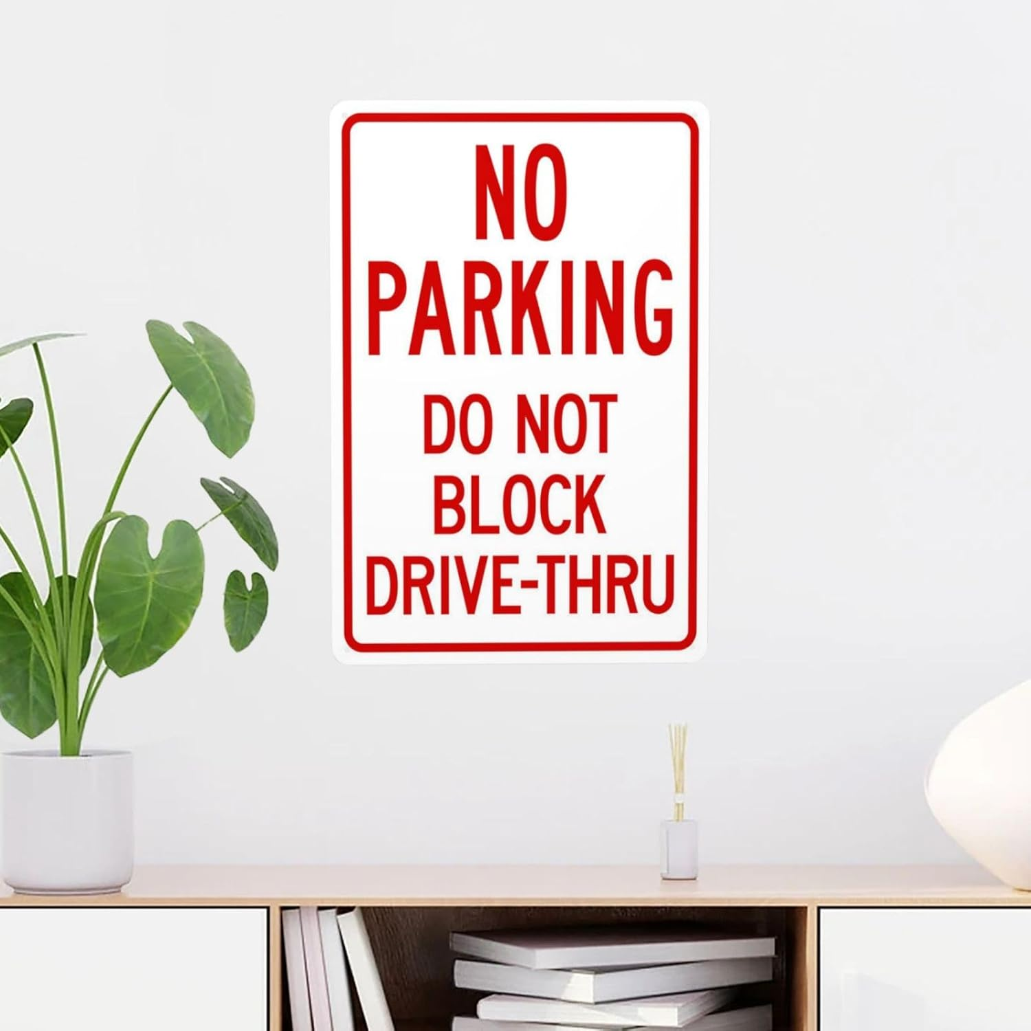 Do Not Block Drive-Thru Sign Metal Signs, Cautions Security Tin Sign, Parking Lot Safety Warning Posted Signs, Perfect for Street Business and Home Wall Decor 8 X 12 Inch image number 1