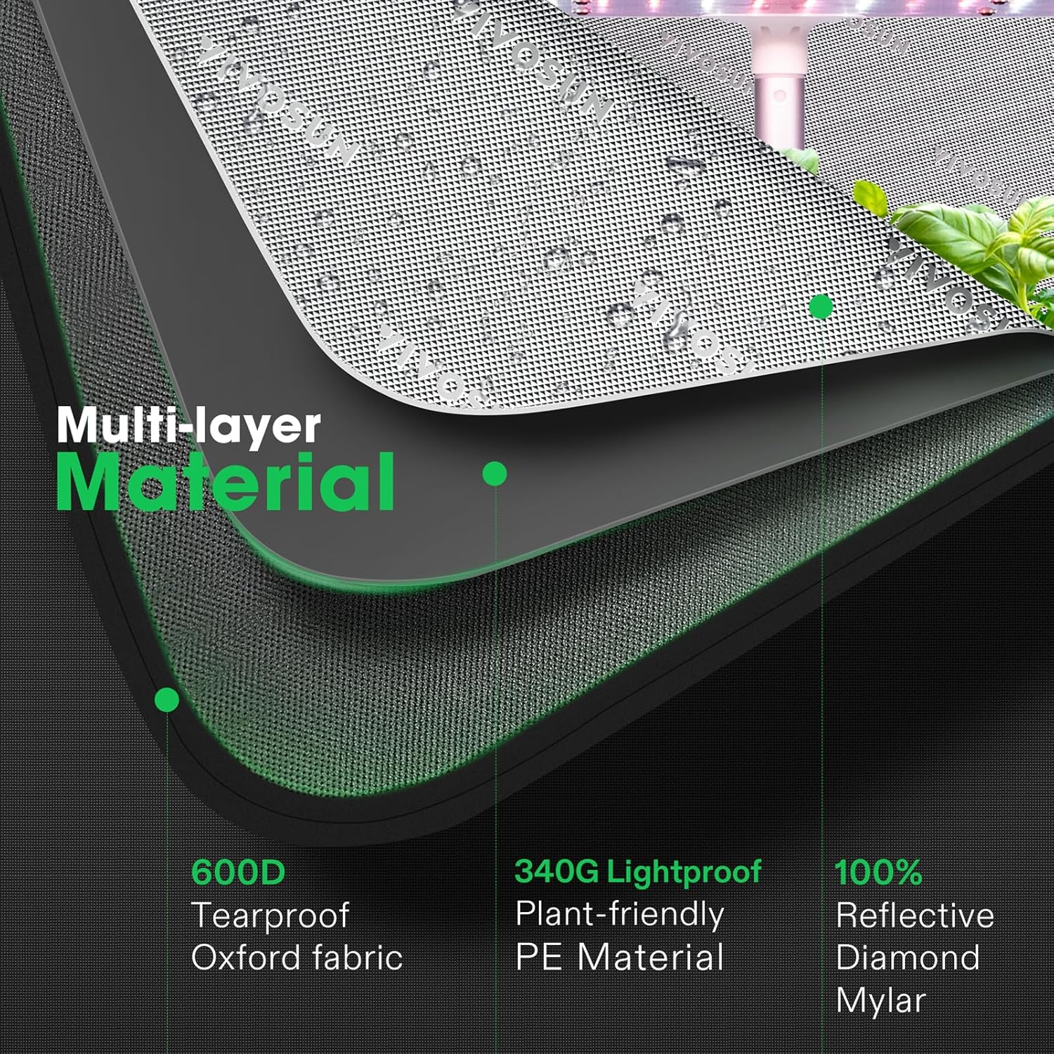 VIVOSUN Small Grow Tent for Aerogarden, Hydroponics Growing System, 20''X14''X21'' Highly Reflective Mylar Indoor Grow Tent with Sealed Bottom Design, Ventilation Window and Cable Hole Port image number 6