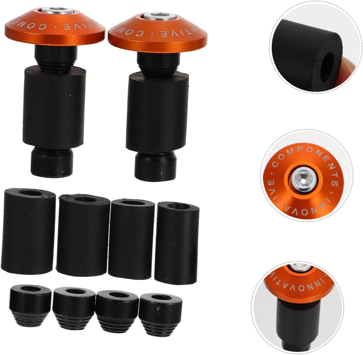 LABRIMP Handlebar Grip Plug Motorcycle Aluminum Handlebar Grip round Plug for Motorcycle Off-Road Motorbike Accessory Modification image number 3