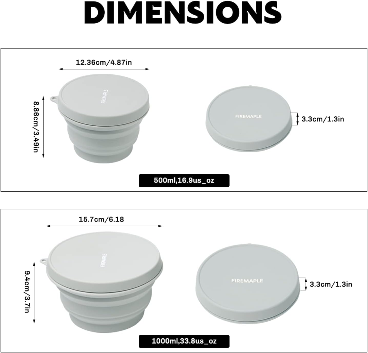 Fire-Maple Collapsible Camping Bowl | Portable Silicone Bowl with Lid | Hot-And-Cold Dinnerware for Backpacking Camping Travel Hiking (1000Ml) image number 2