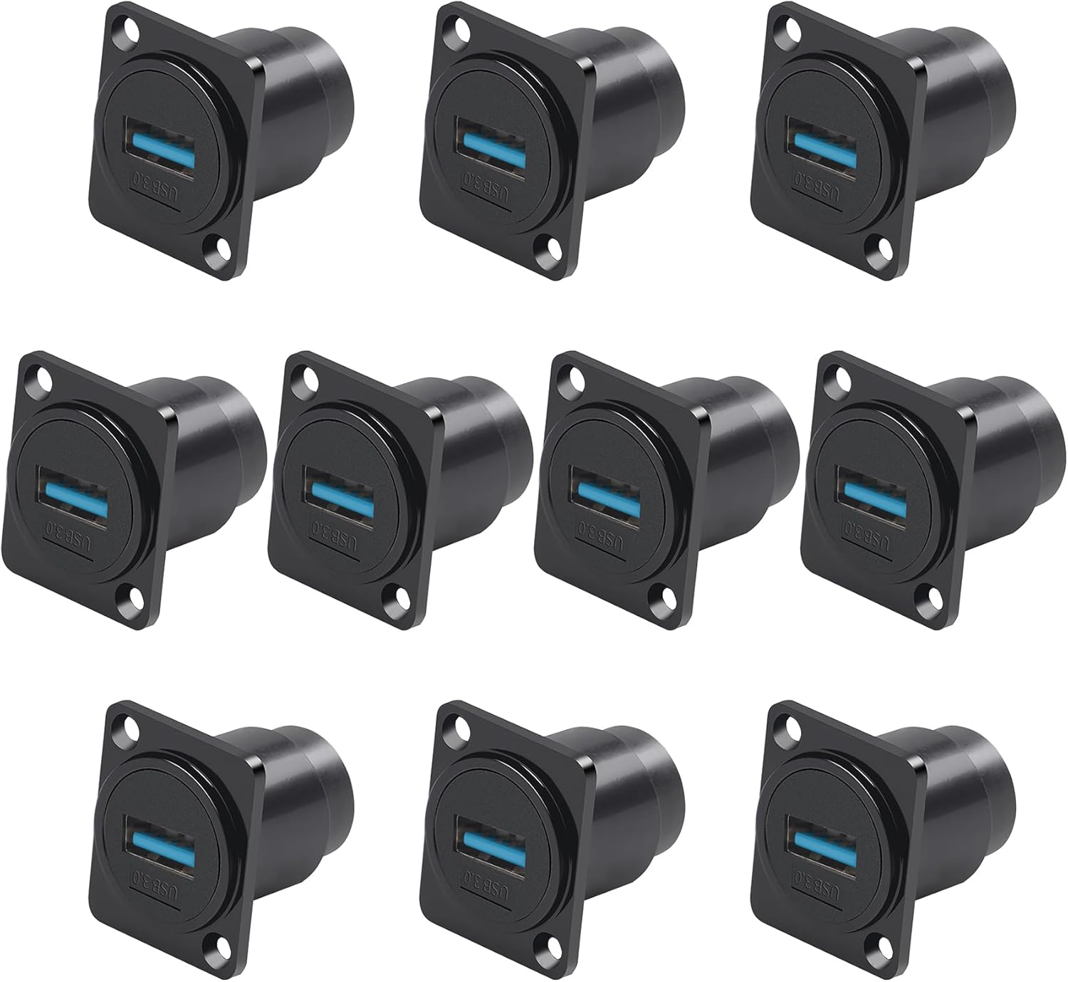 Tunghey USB3.0 D Series Panel-Mount Connector | D-USB-3.0 USB 3.0 Pass through Connector (10Pack)