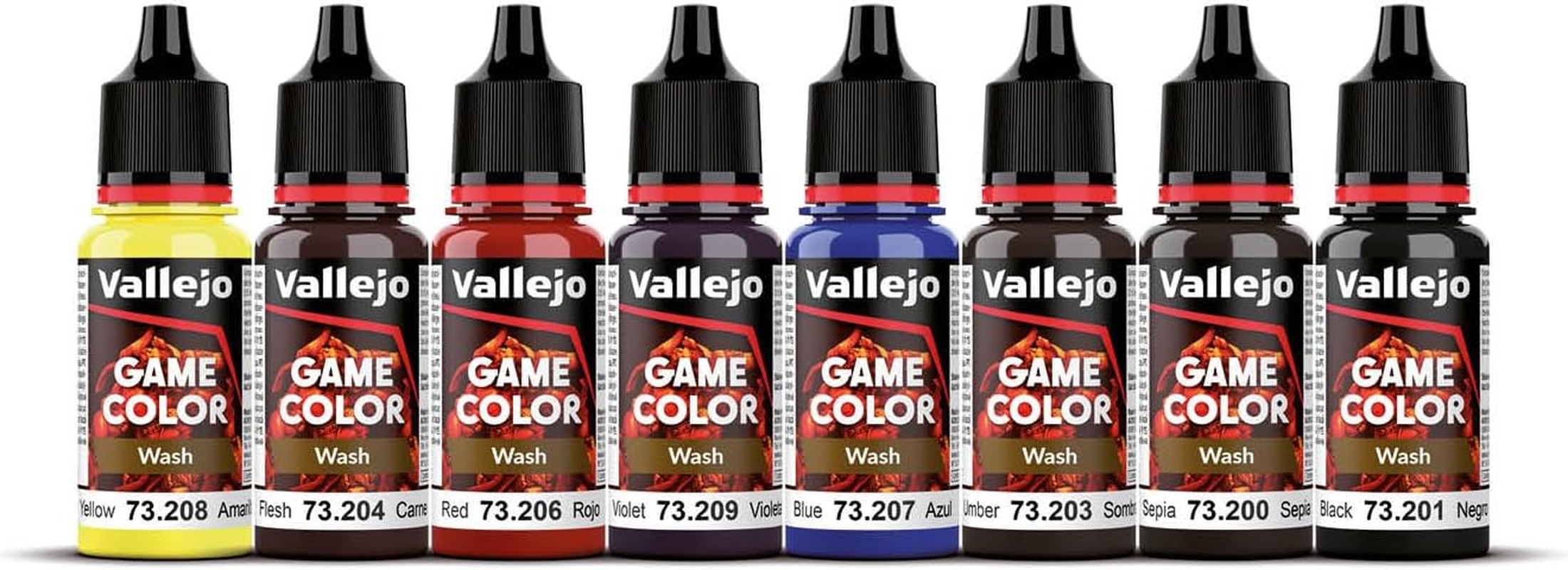 Vallejo Game Color Set 72190 Game Color Wash (8X18Ml)