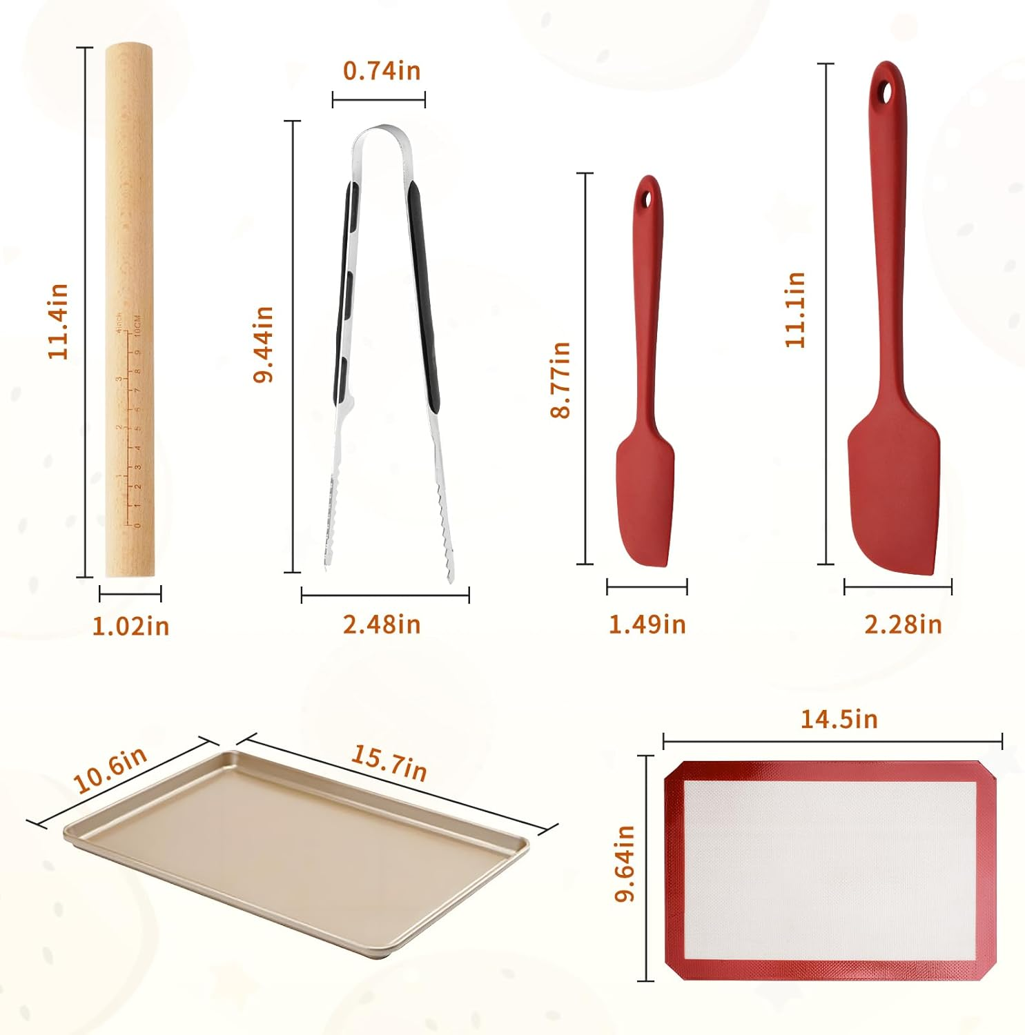 Cookie Cutters Set, 16-Piece Nonstick Baking Set, Complete Cake Baking Set with Baking Pan Baking Mat Rolling Pin Spatula Clamp (Animals) - Halloween image number 4