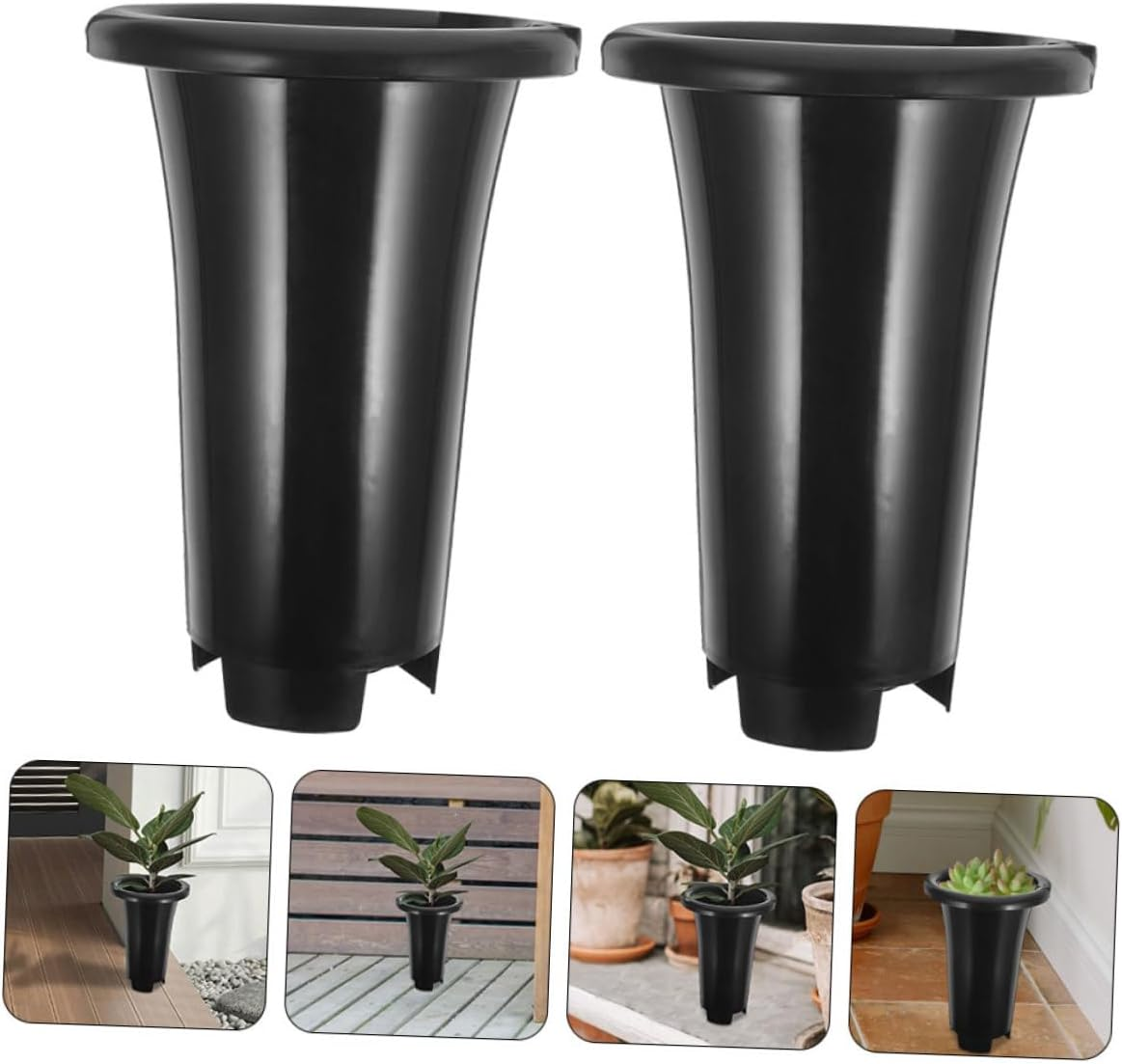 10Pcs Large Pots Set Extra Tall Breathable Plastic Drainage Suitable for Indoor and Outdoor Gardening 159Mm Top Diameter X 249Mm Height image number 3