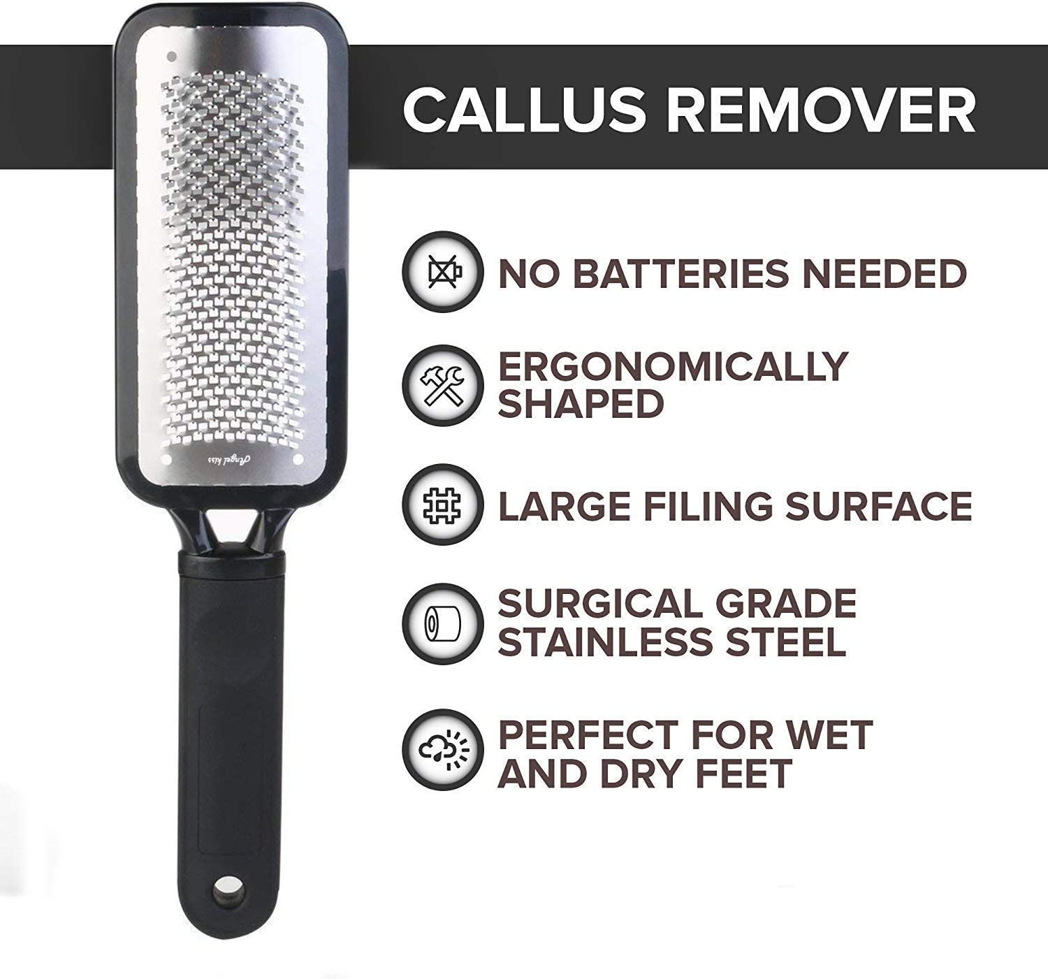 Geecol Pack of 2 Foot Scrubber, Premium Stainless Steel Foot Rasp File Callus Remover Professional Foot Scrubber - Colossal Foot Rasp and Dual Sided Foot File(Random Color) image number 5