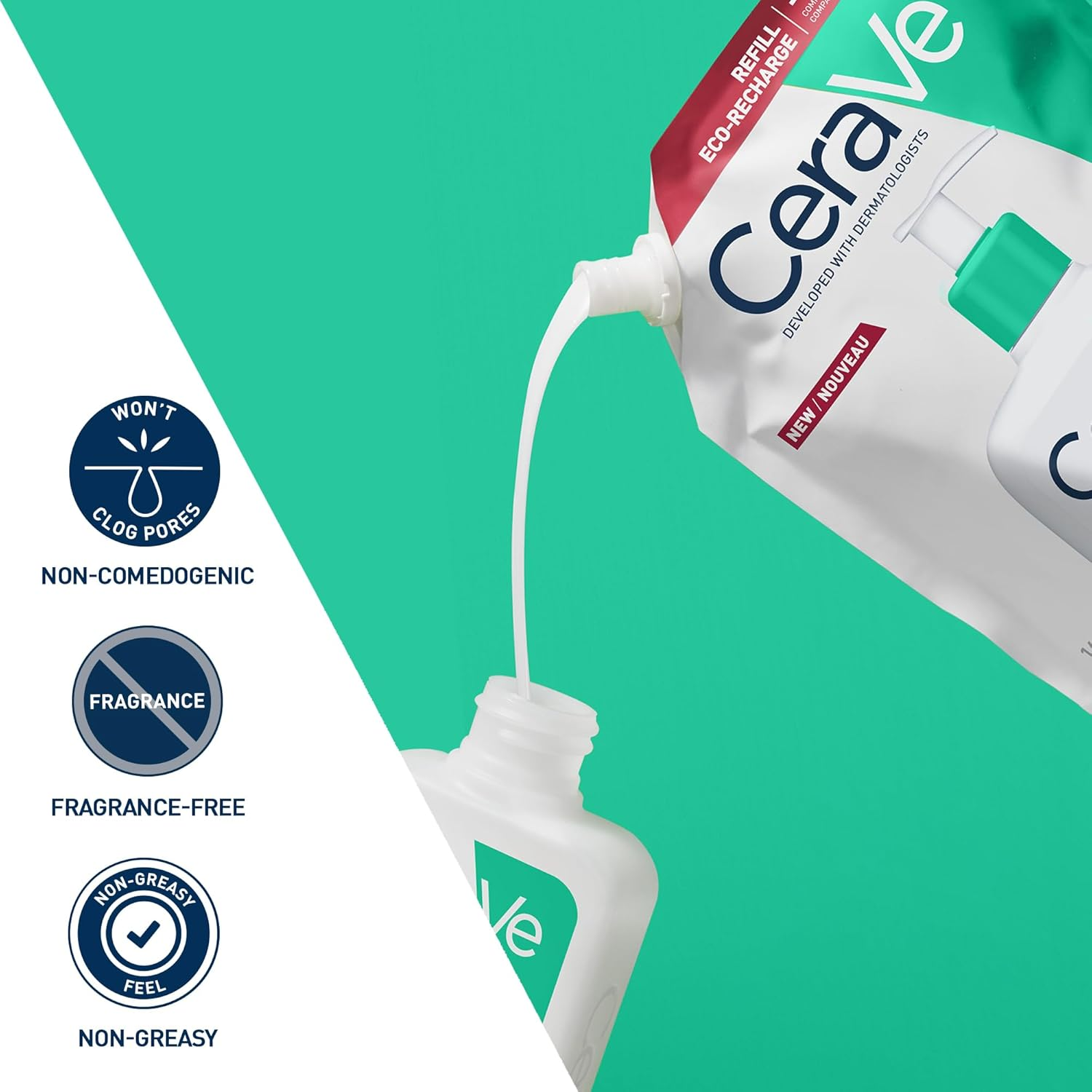 Cerave Foaming Cleanser Eco-Recharge Refill 473 Ml image number 3