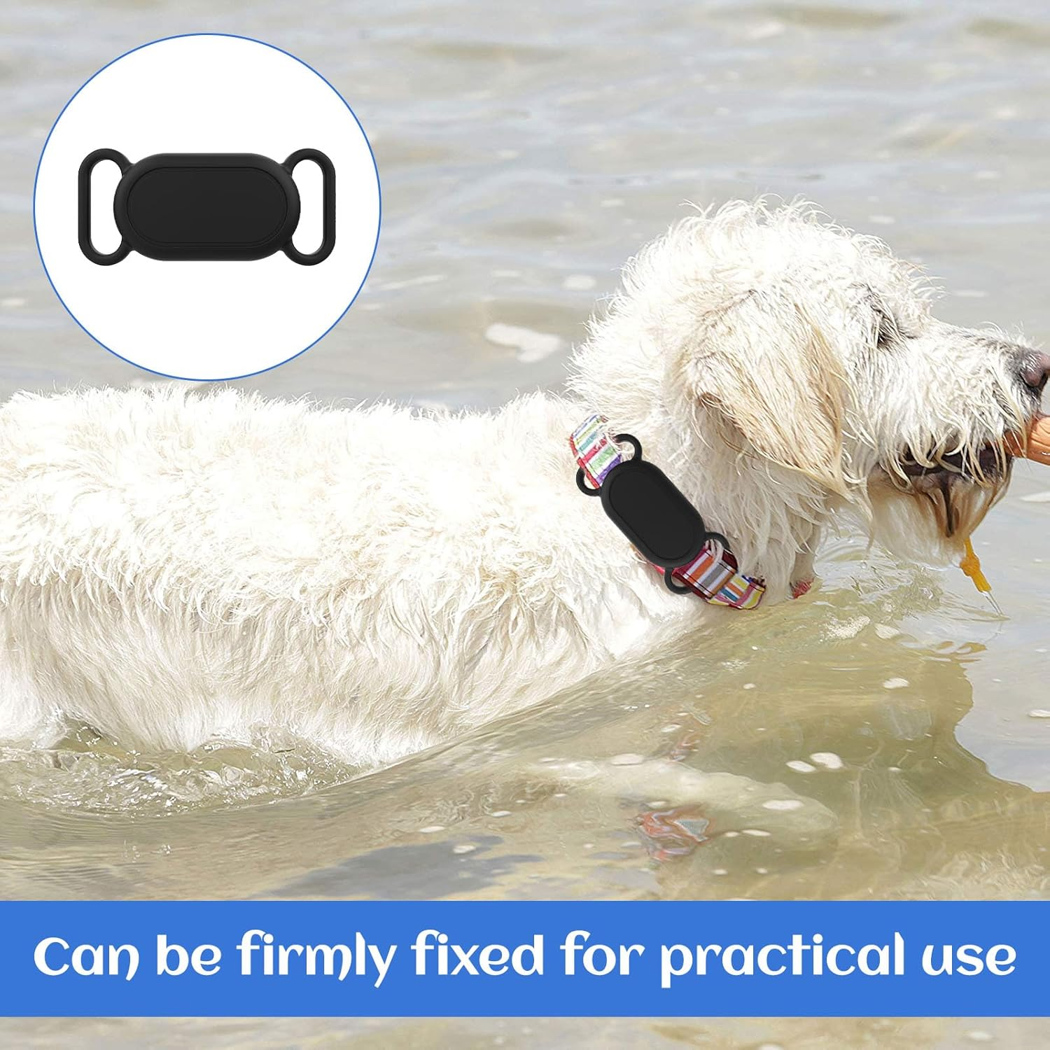 2 Pcs for Samsung Smart Tag 2 Cover, Dog Collar Holders for Samsung Tag, Cat Tracker Waterproof Silicone Case, Pet Tracker Anti-Lost Scratch Resistant Protective Cover(Black) image number 2