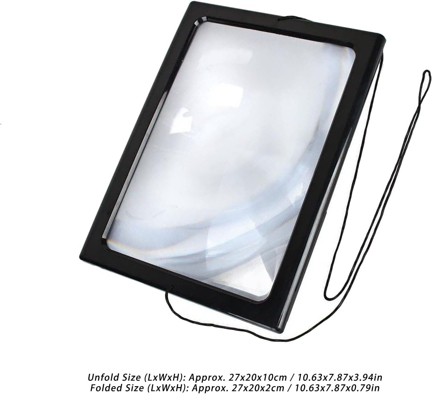 Reading Magnifying Glass 3X Foldable Hands Large Page Magnifier with 4 LED Lights for Elderly People image number 5