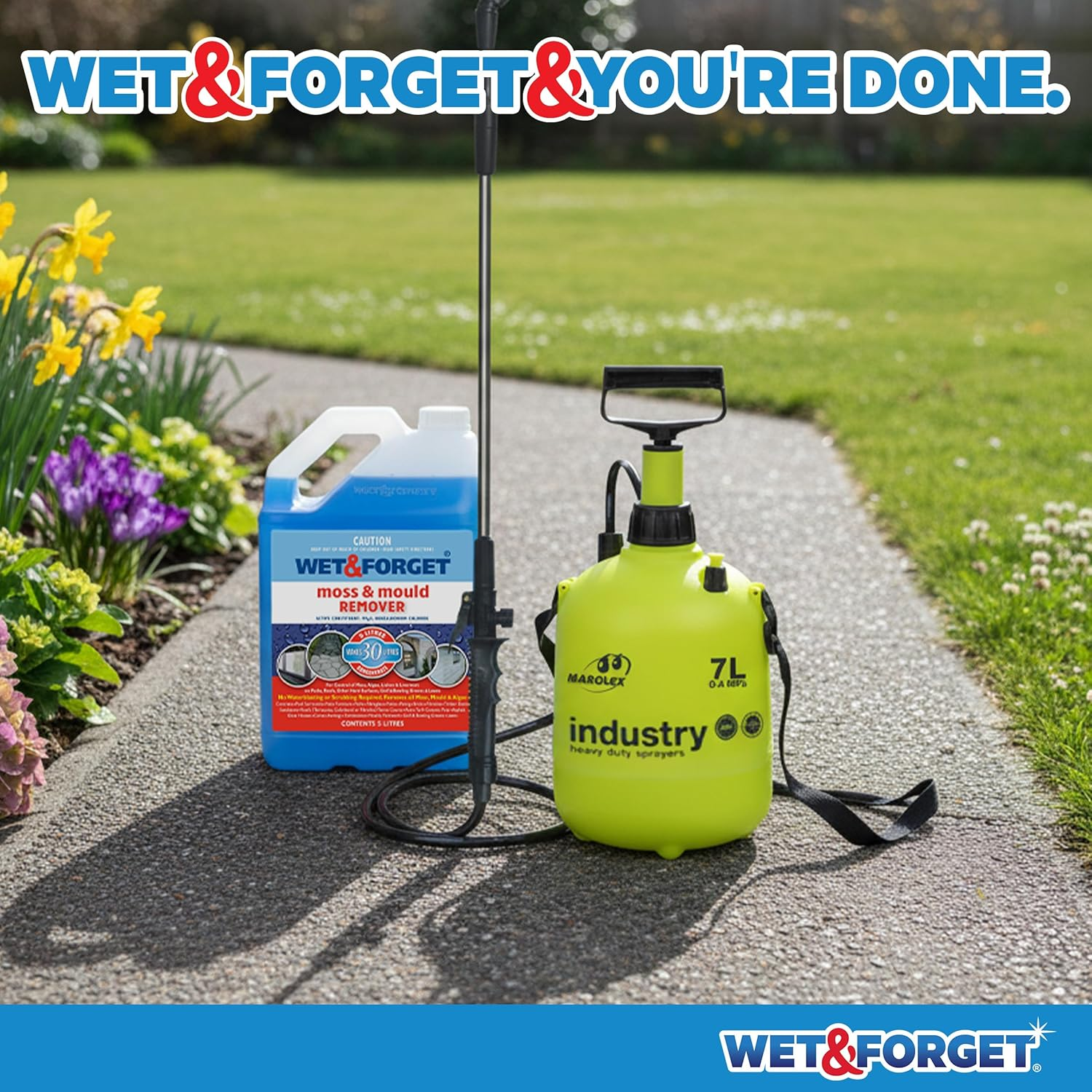 Wet & Forget Moss, & Mould Remover 5L &ndash; No Scrub Exterior Moss & Mould Removal for Roofs, Decks, Fences, Concrete, Patios, Brick & Cladding &ndash;, Bleach-Free Concentrate Formula image number 6