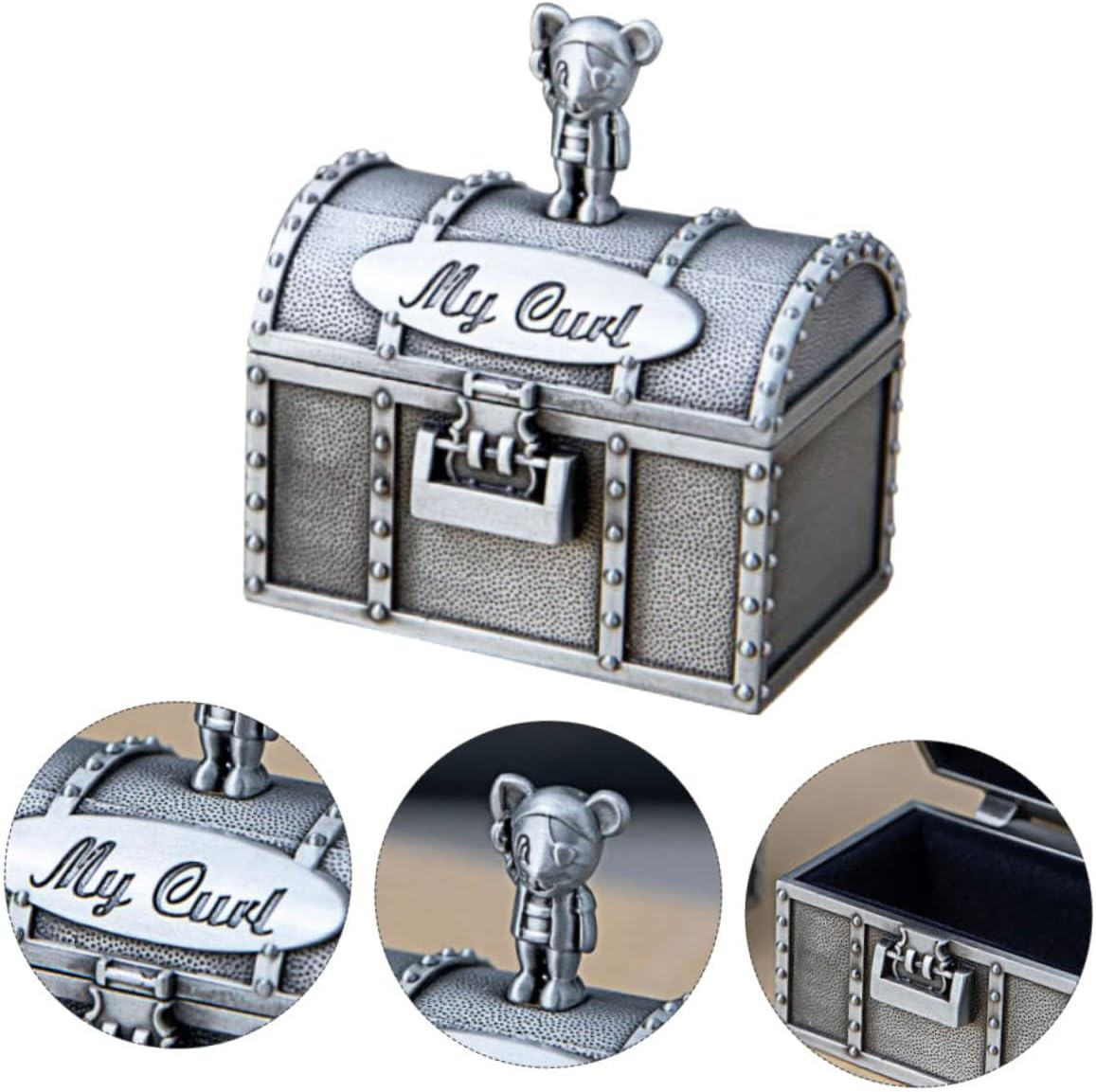 2Pcs Baby Teeth Storage Boxes and Baby Curl Tooth Keepsake Holder for Newborn Memory Preservation Metal Suitable for Infant Storage image number 3