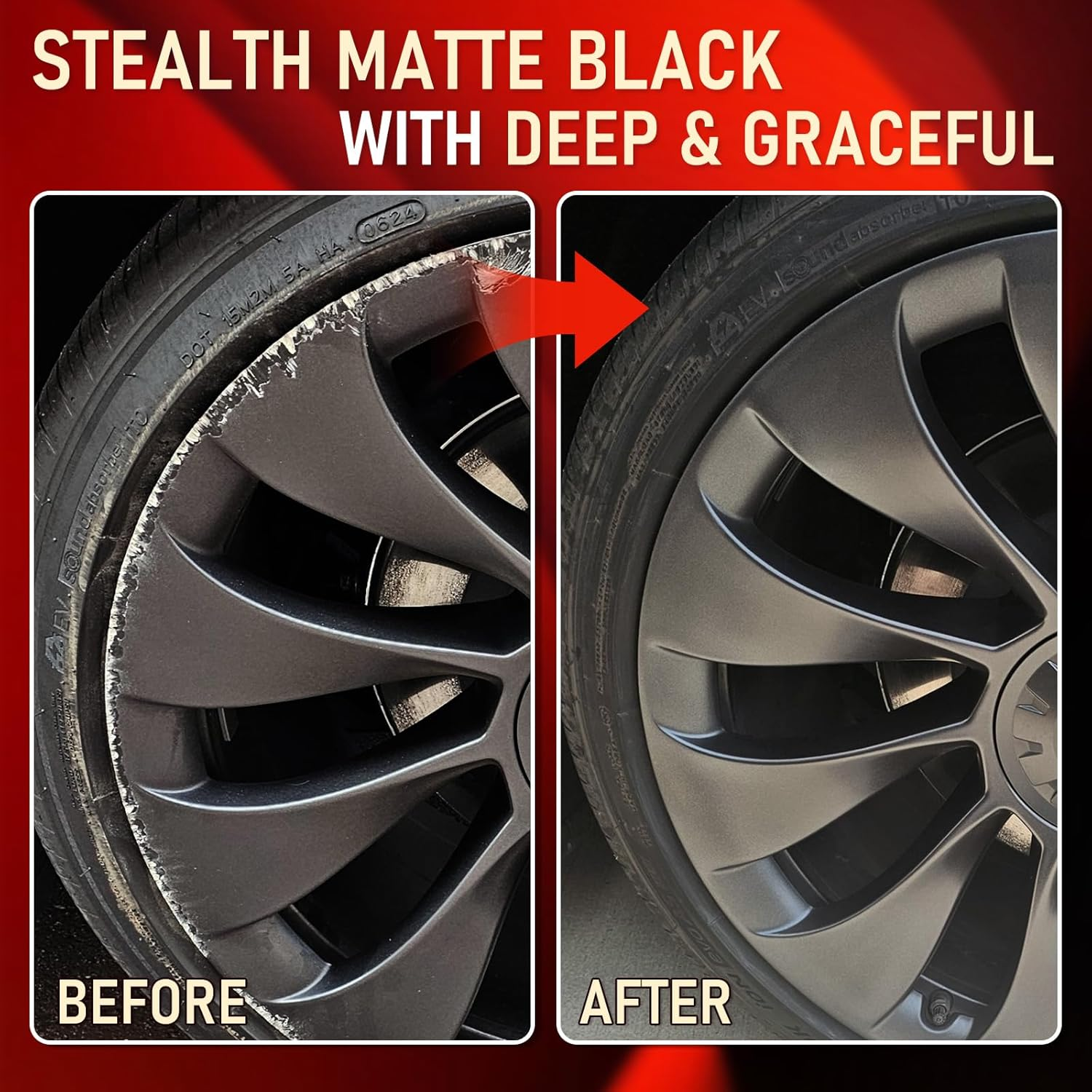 SMAPHY Black Rim Touch up Paint, Wheel Repair Paint Quick and Easy, for Cars Wheel, Car Repair, Universal Color Rims (Matte Black) image number 3