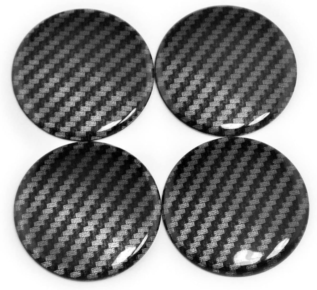Xwang Store 4Pcs 50Mm Carbon Fiber Stripe Car Emblem Hub Wheel Center Cap Cover Sticker Aluminum Wheel Center Cap image number 3