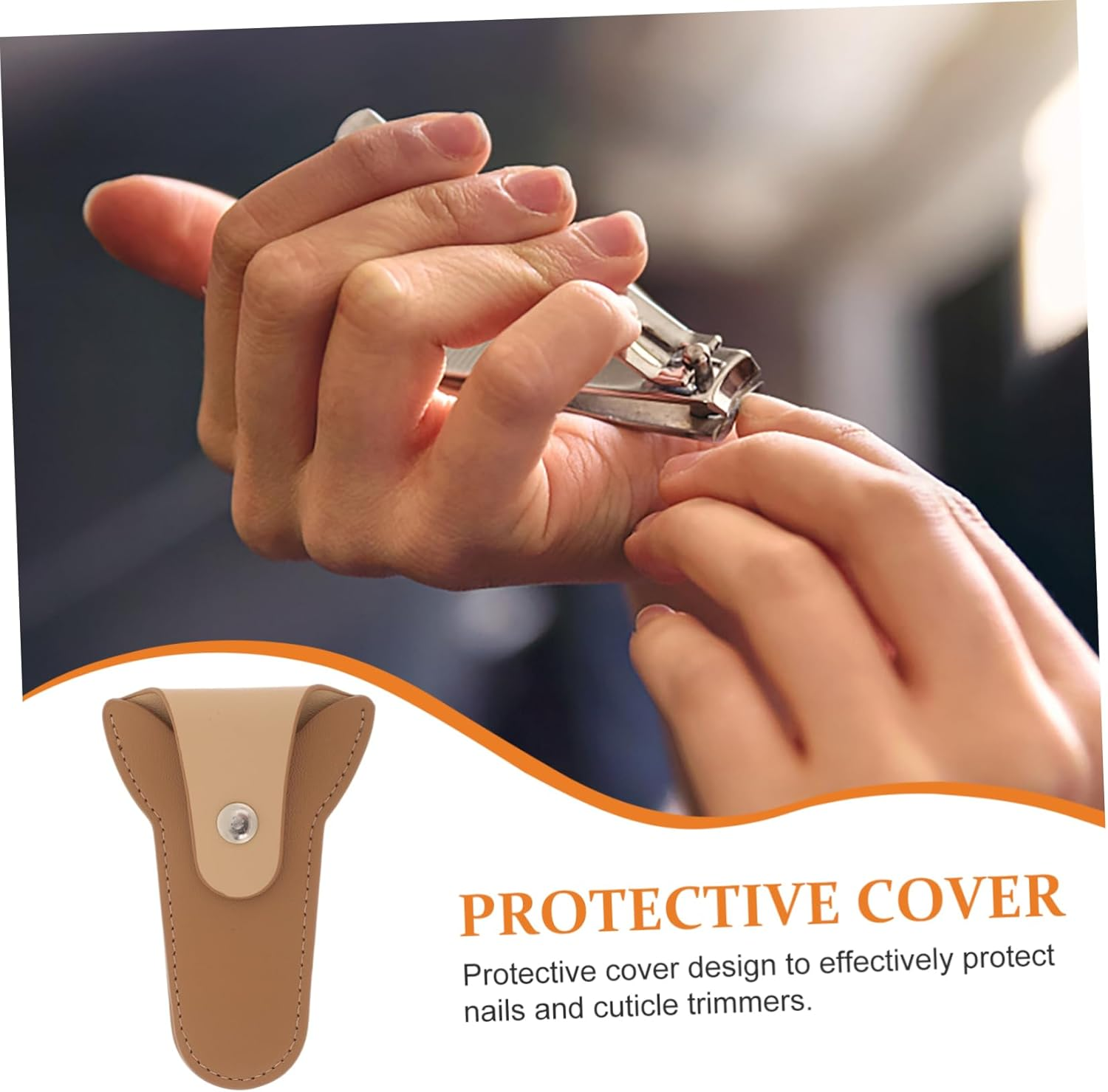 NULYLU Nail Clipper Cuticle Scissor Pouch for Nail Tools Accessories Solid Leather Bag image number 6