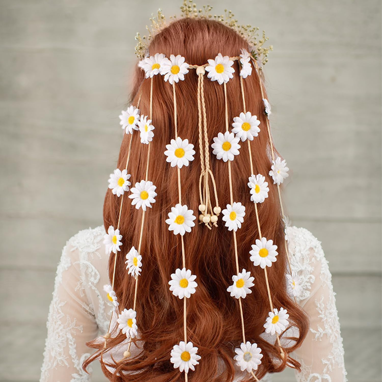 1 Daisy Headpiece and 1 Daisy Necklace, Beach Headpiece, Boho Jewellery, Everyday Versatile Necklace image number 1