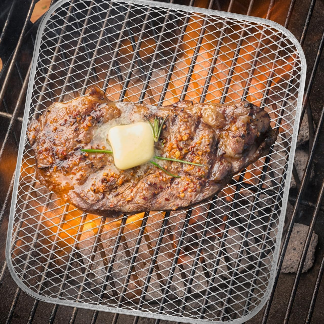 BESPORTBLE Stainless Steel Barbecue Net 304 BBQ Grill Mesh for Outdoor Cooking Versatile Grill Rack for Meat Vegetables and Nuts 23X20Cm image number 6