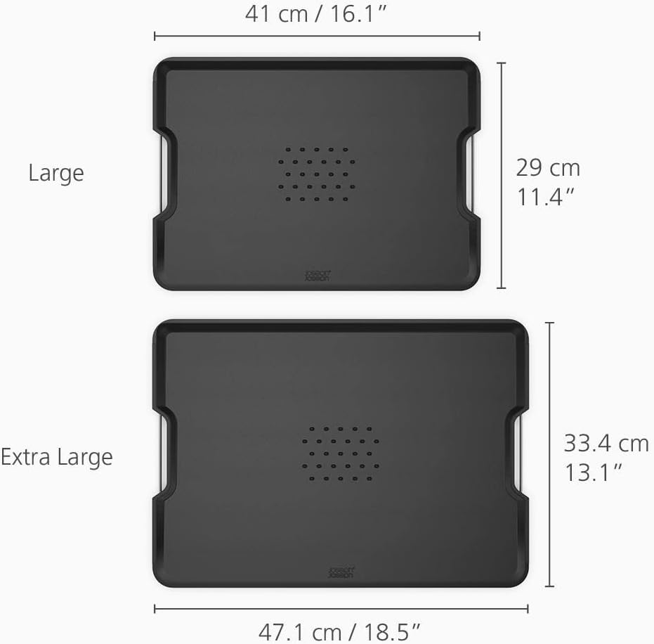 Joseph Joseph Cut&Carve plus - Non-Slip, Multi-Function, Double-Sided Chopping Board for Food Preparation and Carving- Dishwasher Safe, Large &ndash; Black image number 6