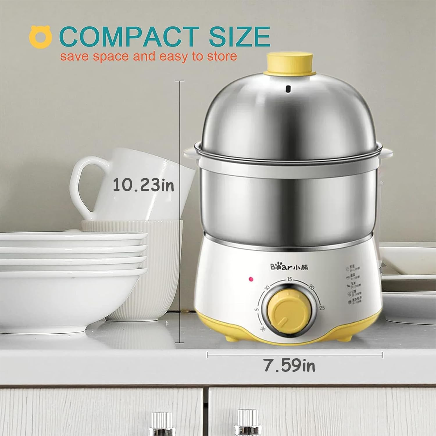 Rapid Egg Cooker, 14 Egg Capacity, Electric Egg Cooker with Auto Shut off for for Hard Boiled, Poached, Scrambled, Omelets, Steamed Vegetables, Seafood, Dumplings & More image number 1