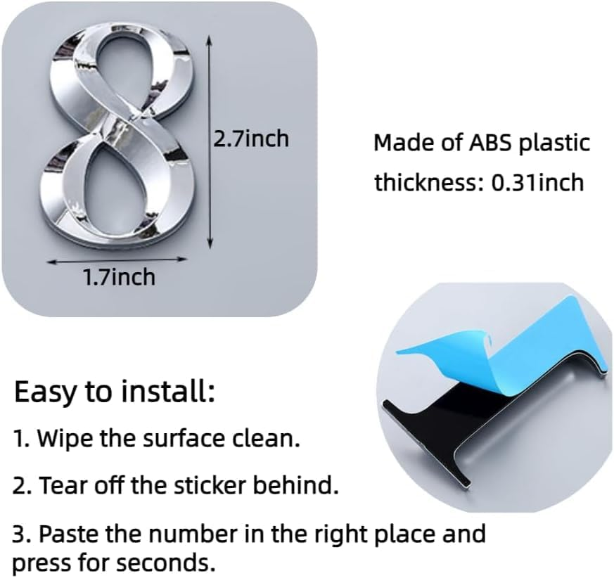 Self-Adhesive 3 Inch Mailbox Numbers 3D Number Sticker for Outdoor Indoor Apartment Office Hotel Home Door Plate Address Mail Box Number (Bronze-2) - Black-0 image number 5