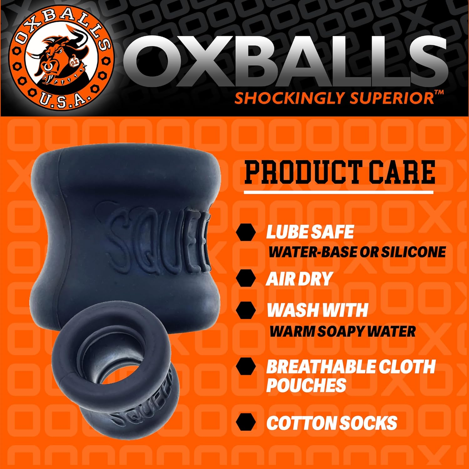 OXBALLS SQUEEZE Ballstretcher Plus+Silicone&trade; Special Edition NIGHT image number 1