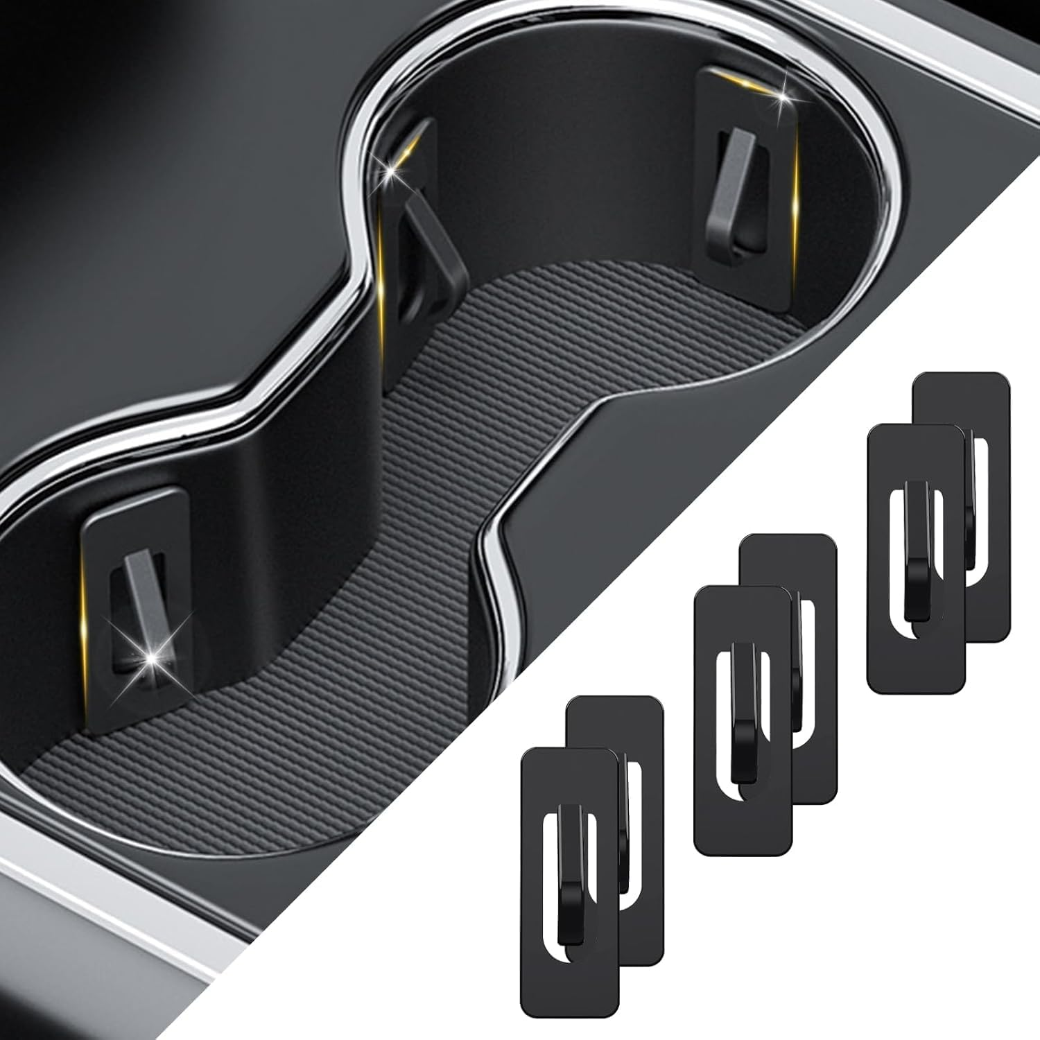 Car Cupholder Insert Slot Limiter, 6Pc Cup Holder Position Limiter, Stabilizer Insert for Car