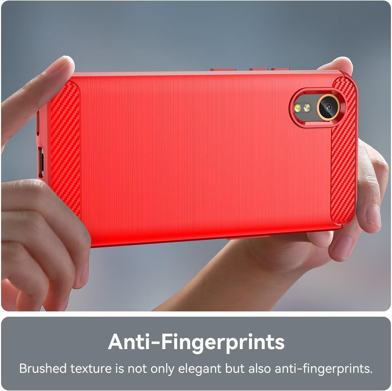 Topme Silicone Case for Samsung Galaxy Xcover7 (6.6 Inches), Brushed Texture Style Mobile Phone Case, Red image number 1