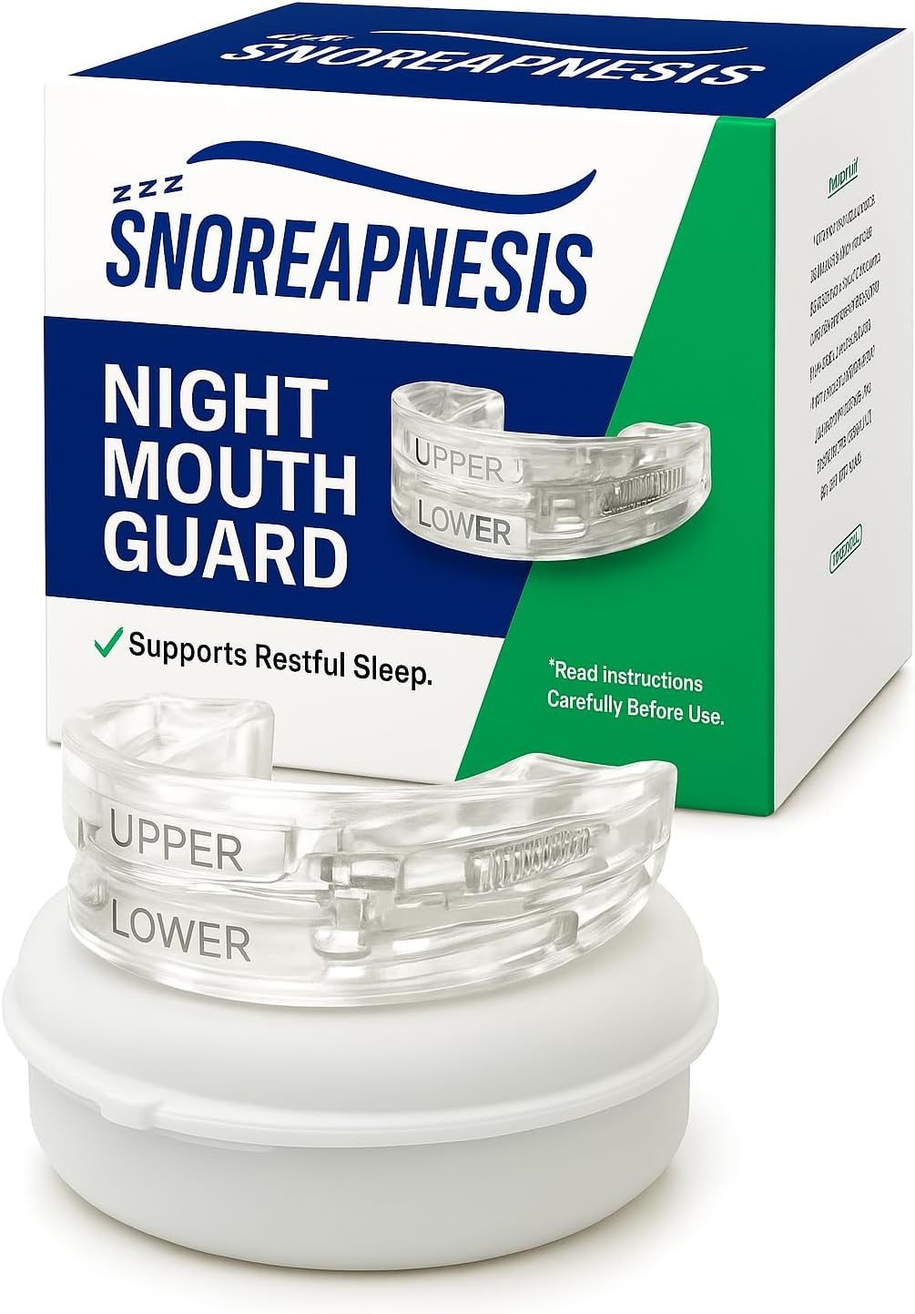 Adjustable Night Mouth Guard & Dental Mouthpiece &ndash; Custom-Fit Oral Device for Teeth Grinding, Jaw Clenching & Sleep Comfort &ndash; Soft Hygienic Guard with Storage Case &ndash; for Adults image number 2