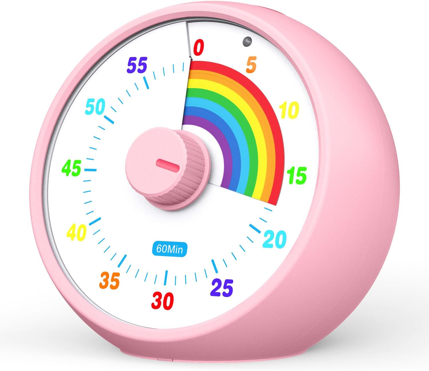 Visual Timer for Kids, 60-Minute Countdown Timer for Classroom Office Kitchen, Desk Timer Kids Time Management Tools with Silent Operation, Pomodoro Timer Rainbow Pattern(Pink) image number 2