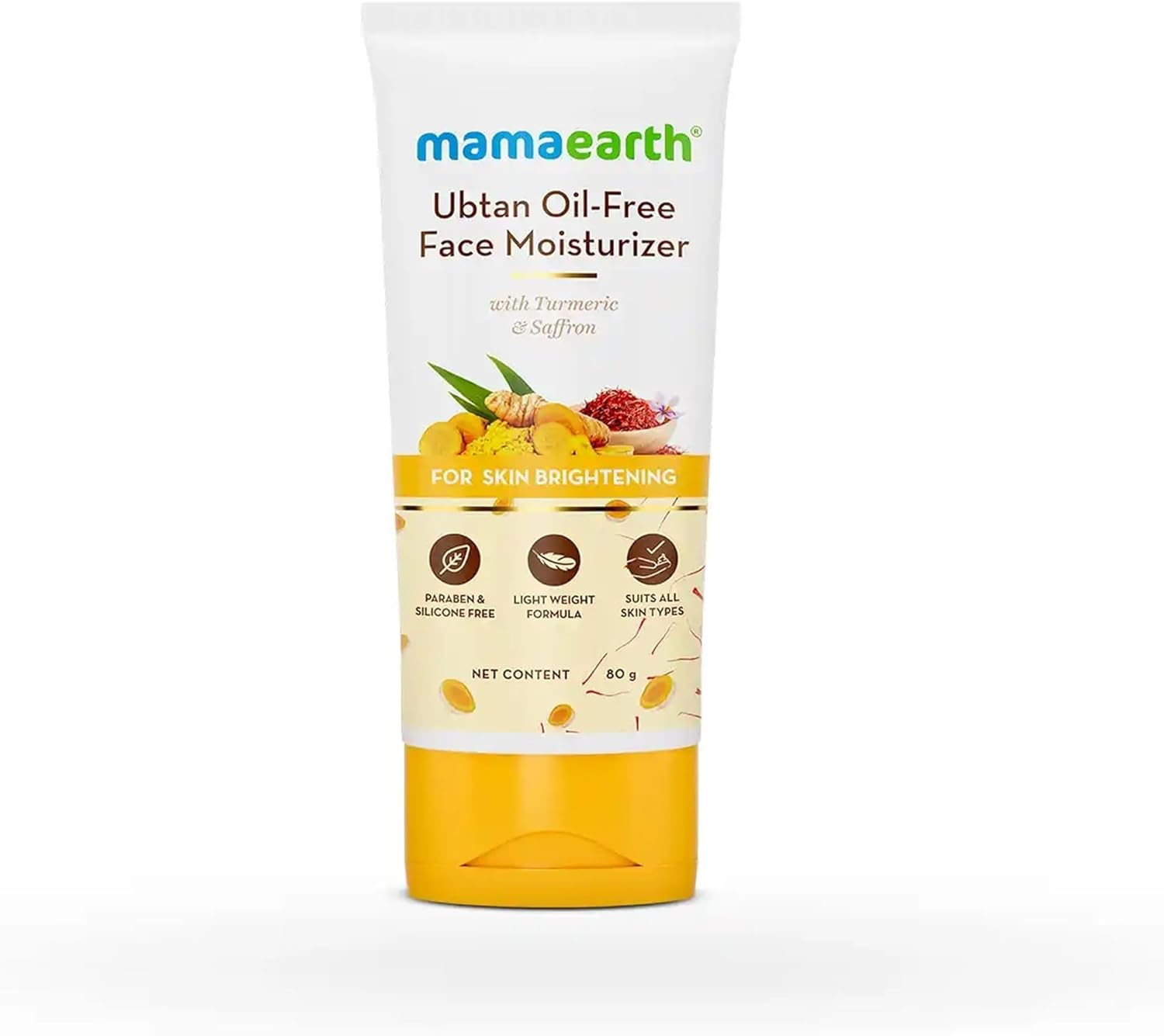 Mamaearth Ubtan Oil-Free Face Moisturizer with Turmeric & Saffron for Skin Brightening - 80 Ml image number 5