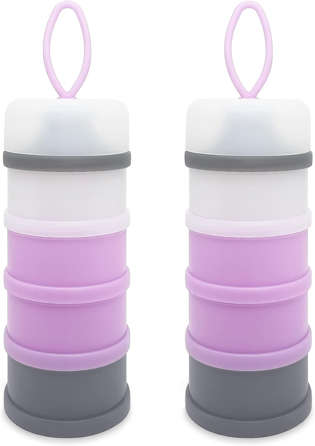 LADISO Baby Formula Dispenser, Portable Milk Powder Dispenser Container, Baby Feeding Travel Storage Container, Formula Mixer, Formula Holder, BPA Free, 4 Compartments, 2 Packs, Dispensador De F&oacute;rmula - Green 2 Packs image number 4