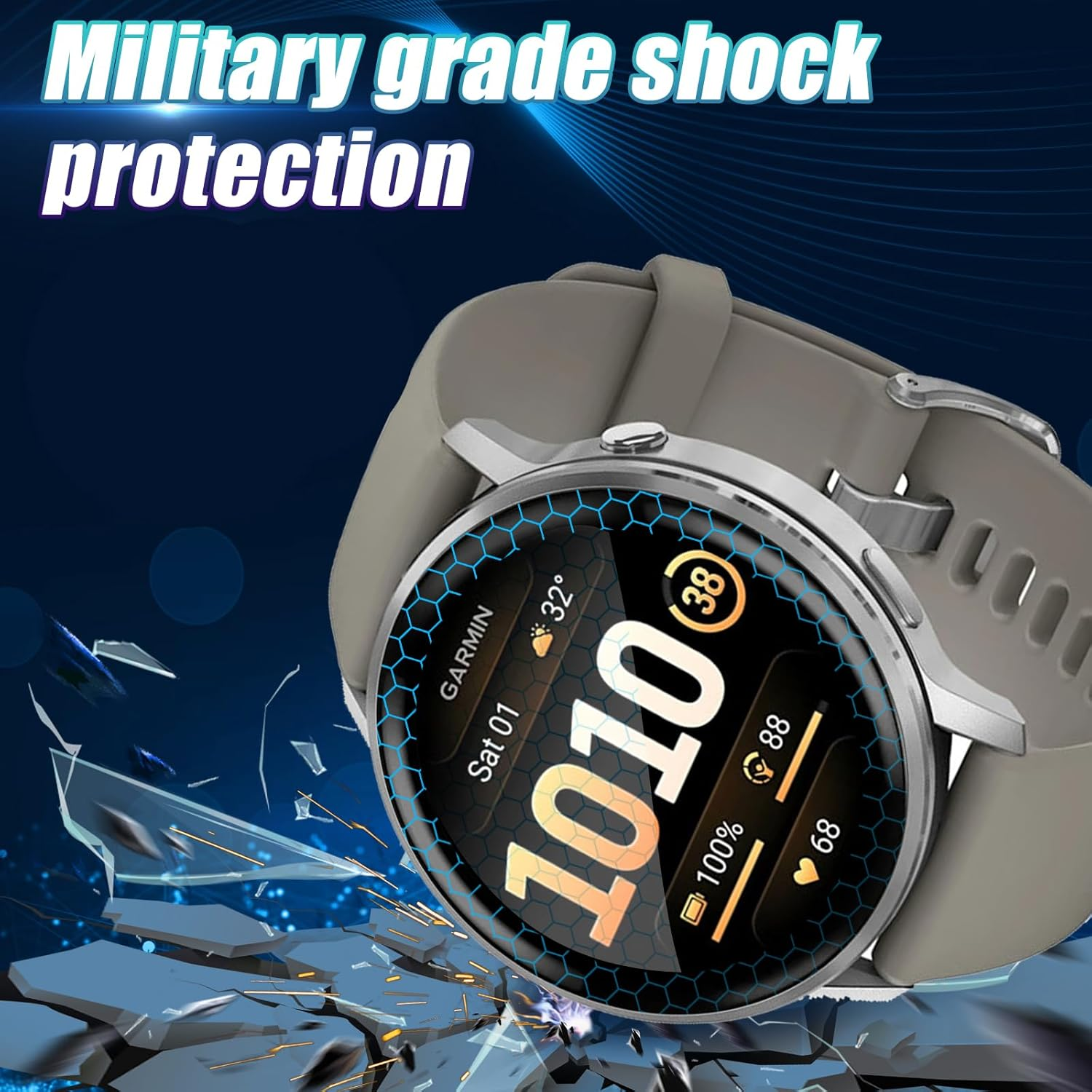 Wookfiss Screen Protector for Garmin Venu 4 45 Mm for Tempered Glass, [Pack of 3] HD Composite Ultra Thin Screen Protector, 3D Full Coverage [Anti-Scratch] [Bubble-Free] Tempered Glass Screen image number 3