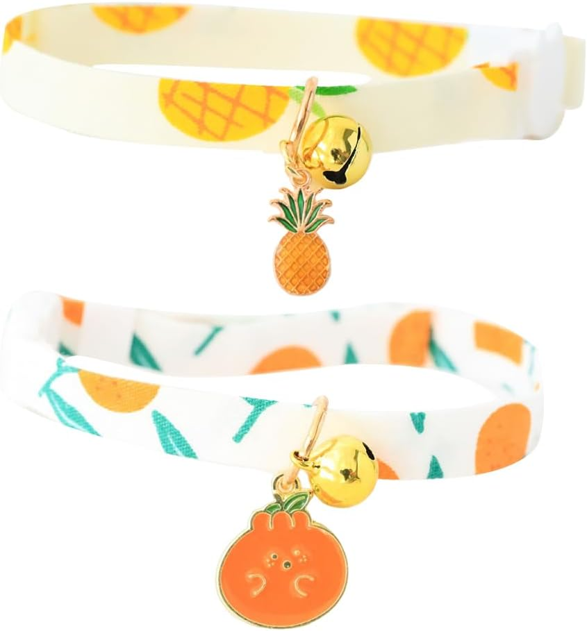 2 Pack Tear off Cotton Cat Collar with Bell Personalized with Bell Safety Clasp Cute Cat Collar Kitten Collar Ideal for Cats image number 5