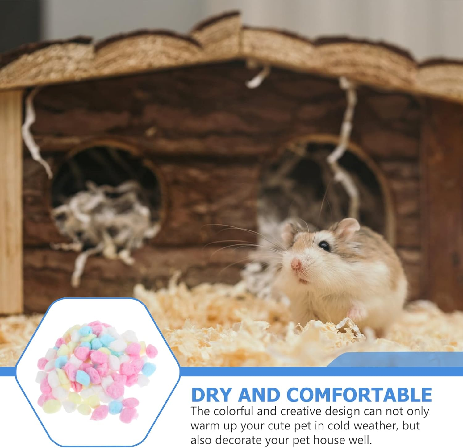 300Pcs Warm Cotton for Hamsters Nesting Material Quilts for Animals for Creating Comfortable Sleeping Spaces image number 2