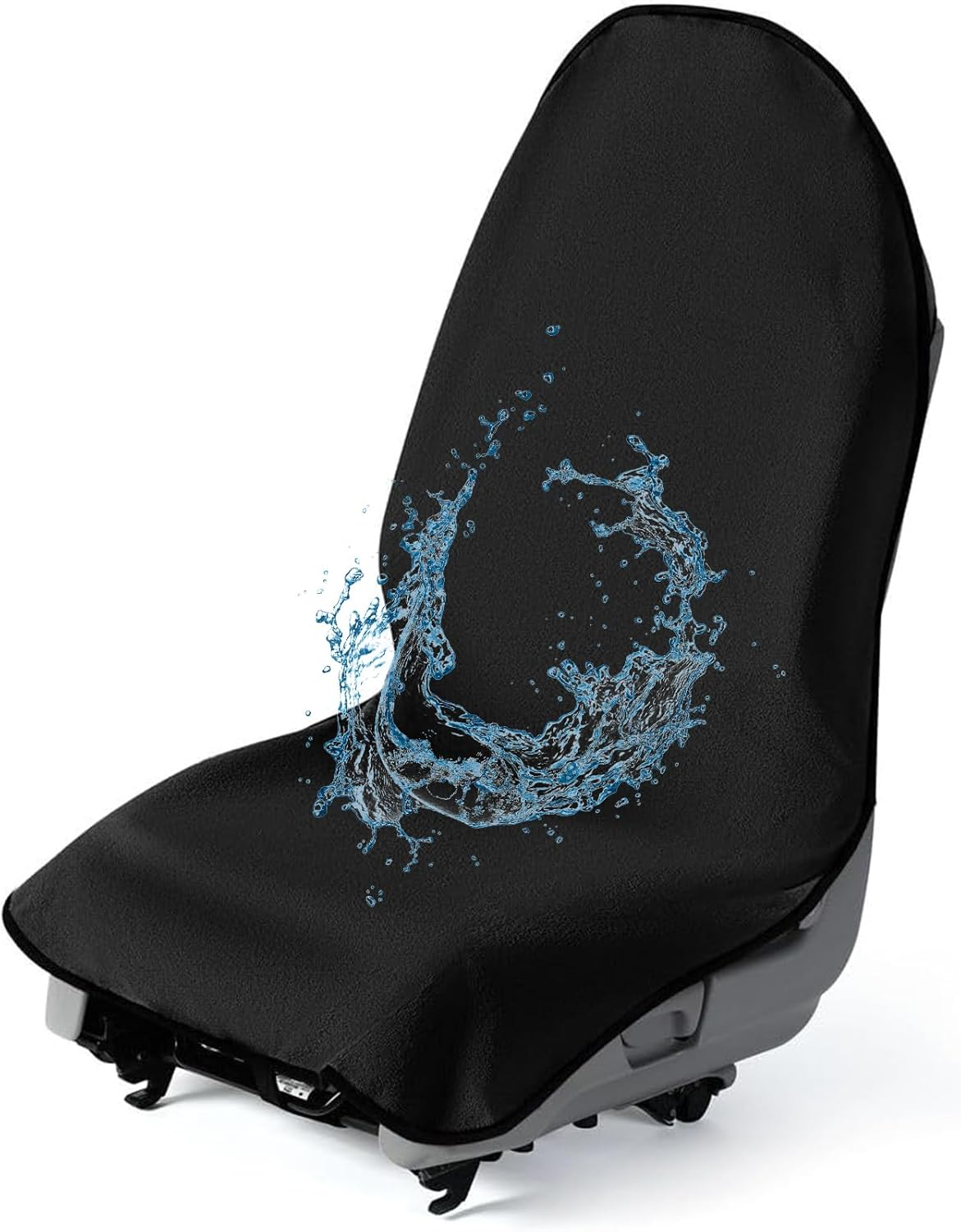 Black Car Seat Cover for Post Gym Workout Running Swimming Beach and Hiking Universal Fit Anti-Slip Bucket Seat Protector for Cars Suvs and Trucks(Color:Black) image number 4