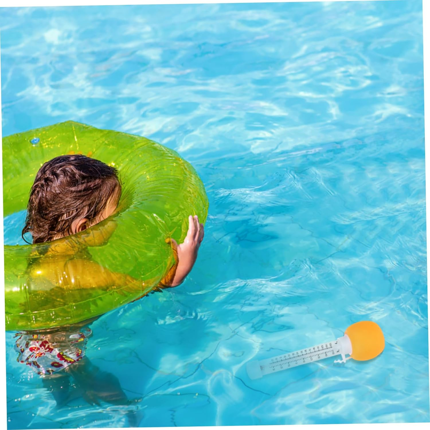 Floating Pool Thermometer Orange Cartoon Design Accurate Water Temperature Gauge for Swimming Pools Spas Hot Tubs Indoor Outdoor Use image number 6