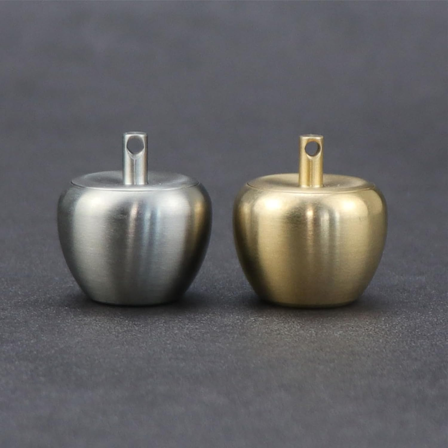 Keychain Pill Box Organiser, Waterproof Pill Holder with Lobster Clasp Clip, Portable Pill Container for Travel Pocket Purse, Cute Apple Shape Pendant for Necklace, Small EDC Pill Case with Keyring for Outdoor/Daily/Emergency (Apple-Brass) image number 3