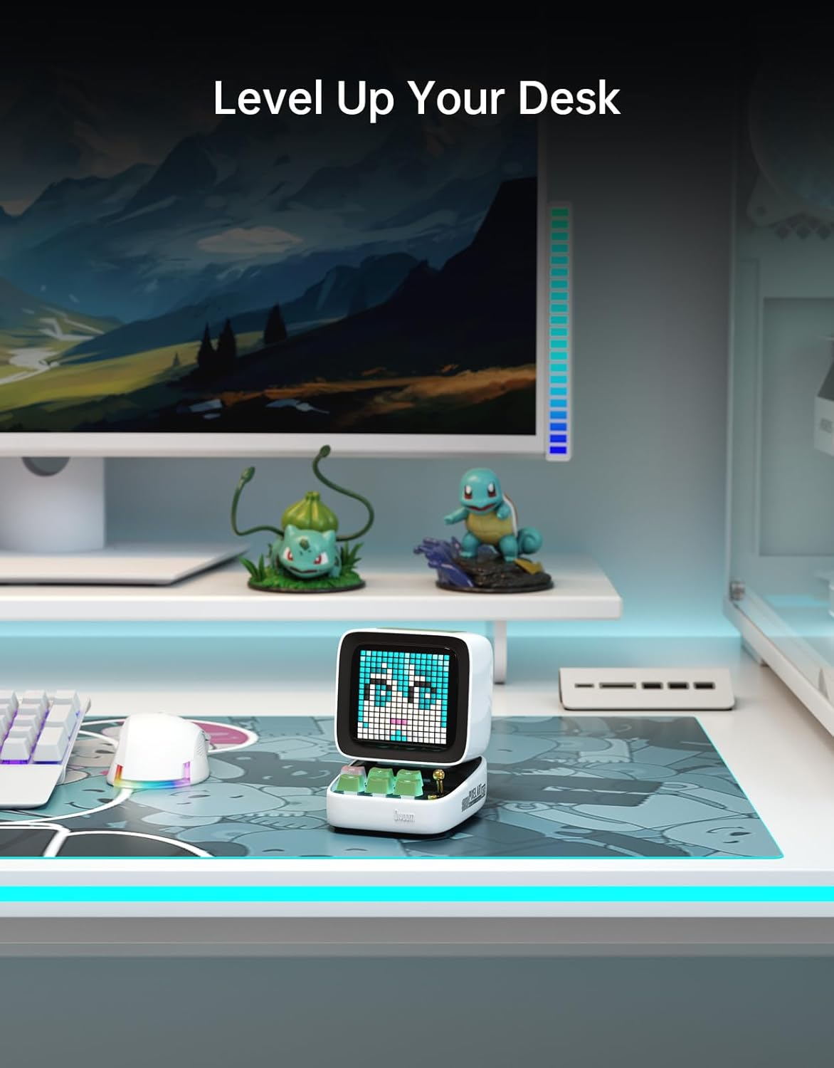 Divoom Ditoo Pixel Art Gaming Portable Bluetooth Speaker with App Controlled 16X16 LED Front Panel, Also a Smart Alarm Clock (White) image number 5