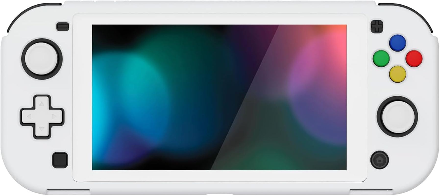 Playvital Zealprotect Protective Case for Nintendo Switch Lite, Ergomomic Grip Hard Cover - Durable Shock-Absorbent Anti-Scratch with Screen Protector & Thumb Grip Button Caps, White - Black image number 2